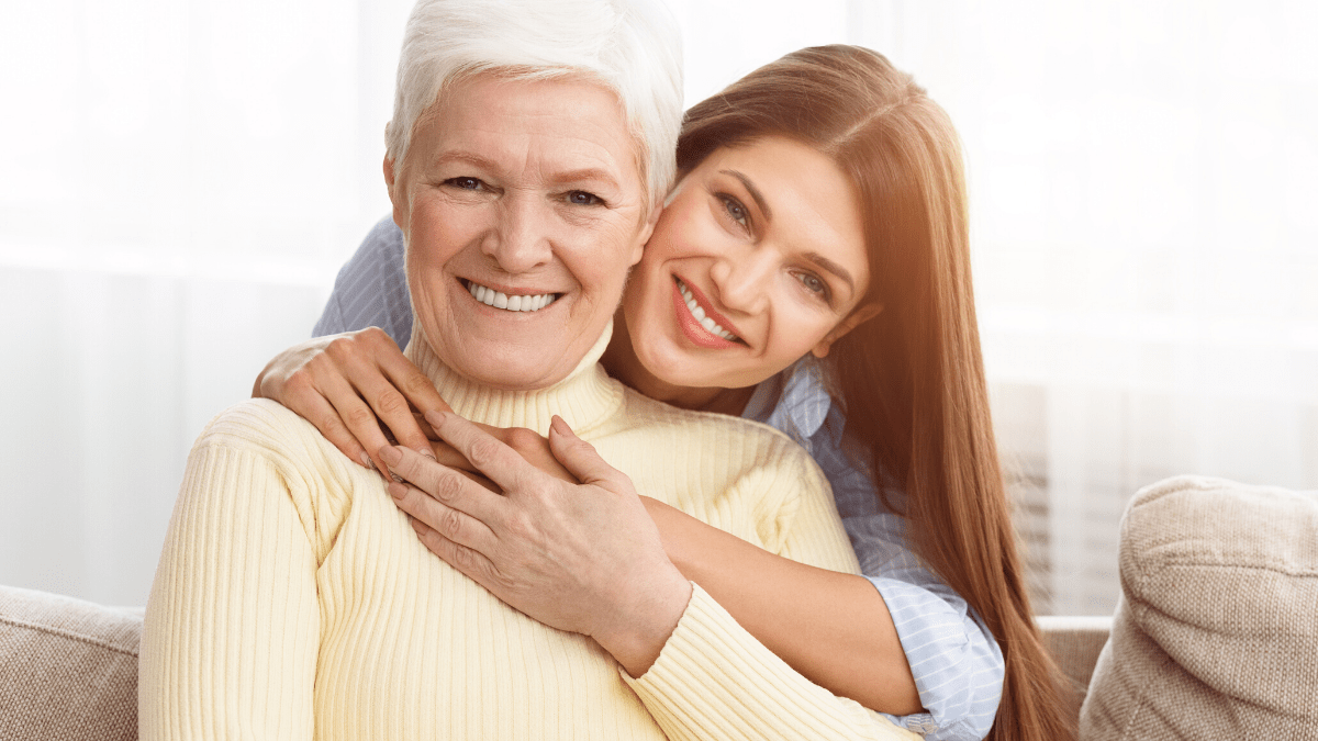 Mother and daughter on Valentine's Day