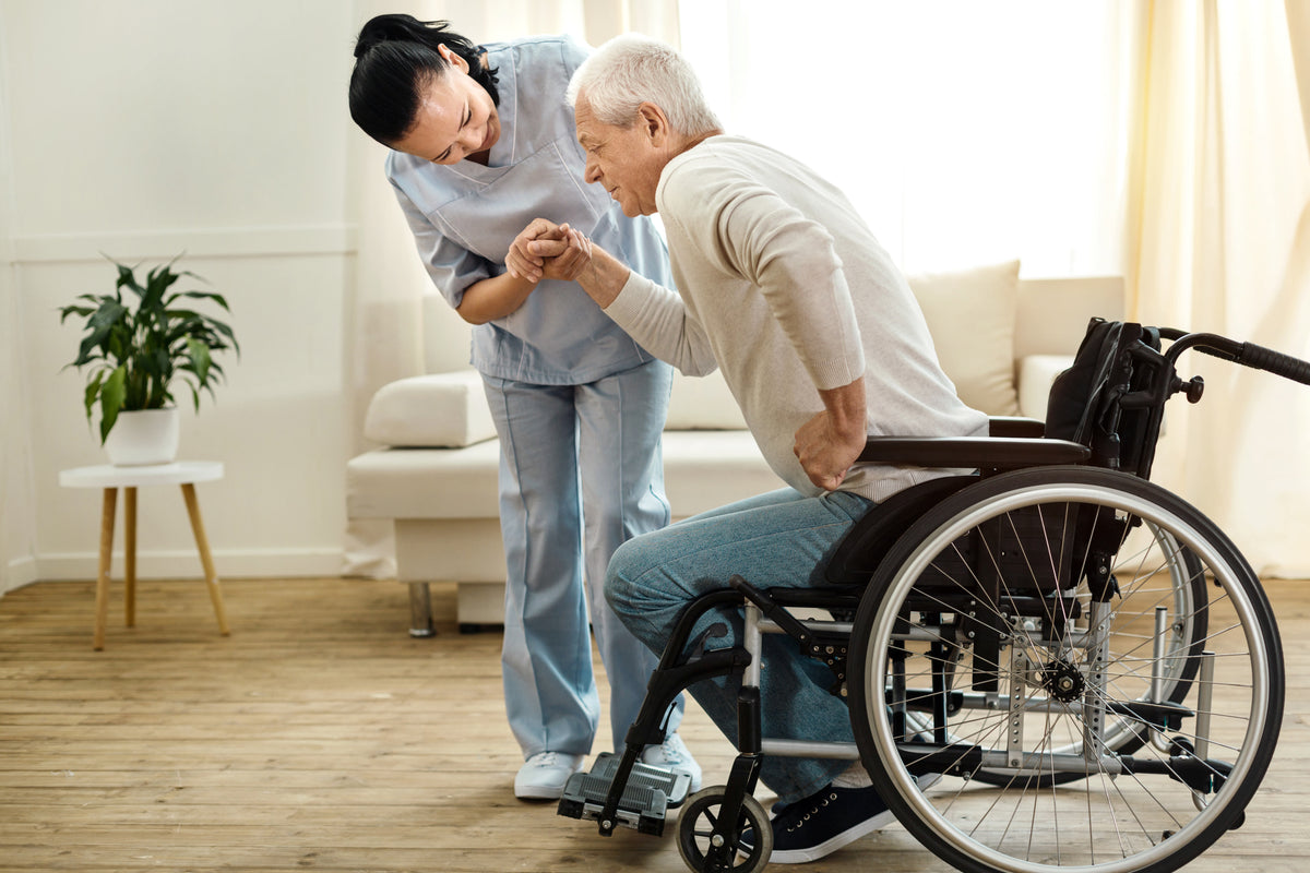 Caregiver Helping Patient
