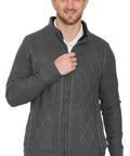Mens Sherpa Fleece Lined Zip Front Sweater Jacket - Silverts 1