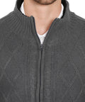 Mens Sherpa Fleece Lined Zip Front Sweater Jacket - Silverts 7