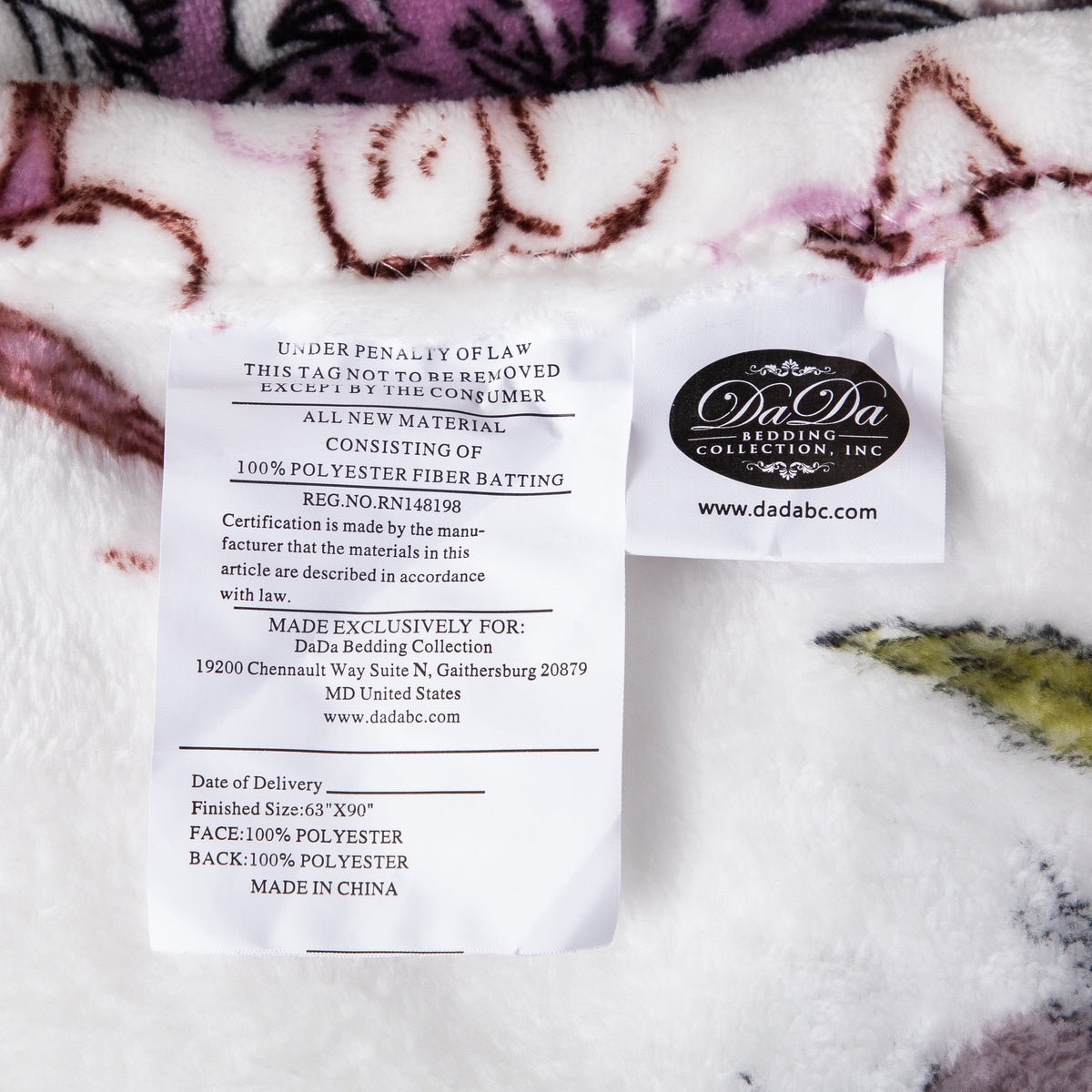 DaDa Bedding Floral Blossoms Spring Cottage Birds Soft Fleece Throw Blanket (XY1010) - Silverts 6