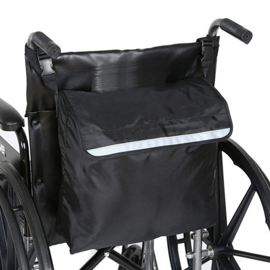 HOUSON Wheelchair Pouch Bag Waterproof Wheelchair Backpack Pockets Wheelchair Bags to Hang on Back Rollator Bag Carry Accessories Storage Bag - Silverts 2
