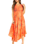 Sakkas Starlight Fourth Women's Tie Dye Caftan Tank Dress/Cover Up Beach Kaftan