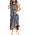 Sakkas Starlight Fourth Women's Tie Dye Caftan Tank Dress/Cover Up Beach Kaftan