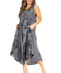 Sakkas Starlight Fourth Women's Tie Dye Caftan Tank Dress/Cover Up Beach Kaftan