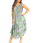 Sakkas Starlight Fourth Women's Tie Dye Caftan Tank Dress/Cover Up Beach Kaftan