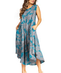Sakkas Starlight Fourth Women's Tie Dye Caftan Tank Dress/Cover Up Beach Kaftan