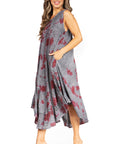 Sakkas Starlight Fourth Women's Tie Dye Caftan Tank Dress/Cover Up Beach Kaftan