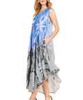 Sakkas Starlight Fourth Women's Tie Dye Caftan Tank Dress/Cover Up Beach Kaftan