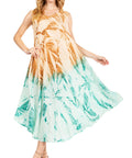 Sakkas Starlight Fourth Women's Tie Dye Caftan Tank Dress/Cover Up Beach Kaftan