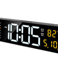 LED Wall Clock with Remote Control - 15.7in, 10 Brightness Levels, 3 Alarms, Countdown, Calendar - Silverts 1