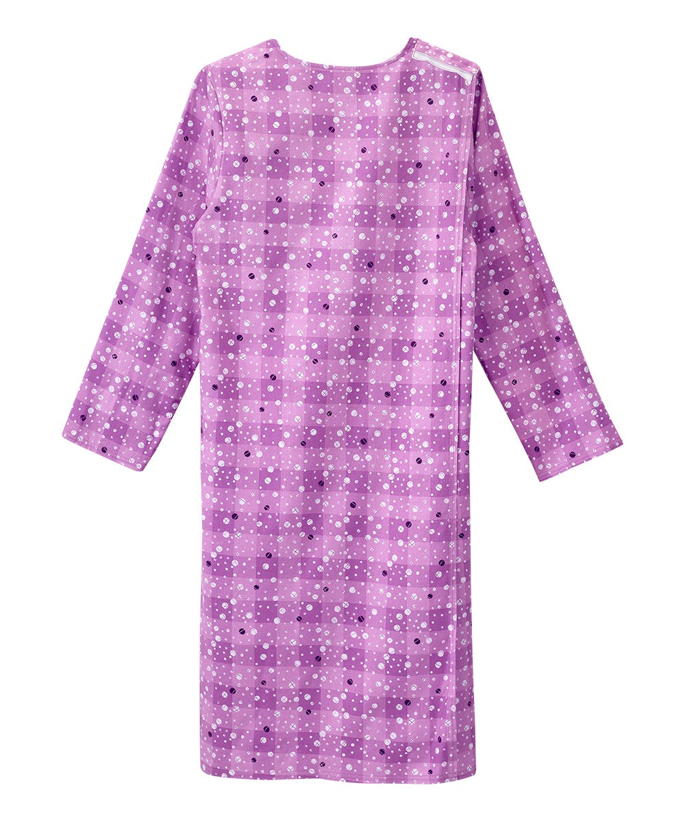Women's No Peek Open Back Flannel Nightgown - Silverts 6