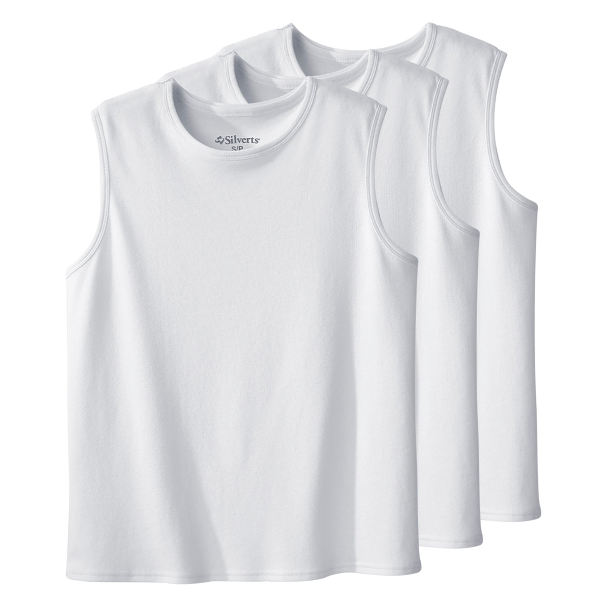 3 Pack - Men's Adaptive Sleeveless Undershirt - Silverts 28