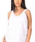 Sakkas Soffe Women's Casual Summer Sleeveless Floral Cotton Tank Top Blouse Light