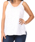 Sakkas Soffe Women's Casual Summer Sleeveless Floral Cotton Tank Top Blouse Light