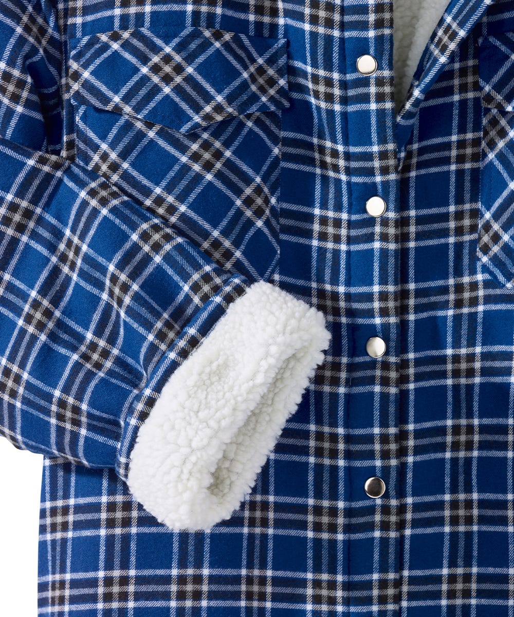 Men's Magnetic Closure Sherpa Lined Shirt Jacket - Silverts 9