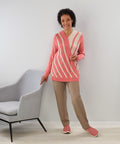 Women's Open Back Stripe Sweater - Silverts 9