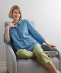 Women's Self Dressing Magnetic Closure Chambray Style Jacket - Silverts 7