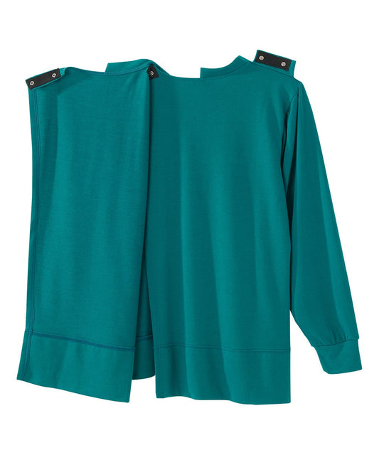Women's Open Back Long Sleeve Embroidered Sweatshirt - Silverts 2