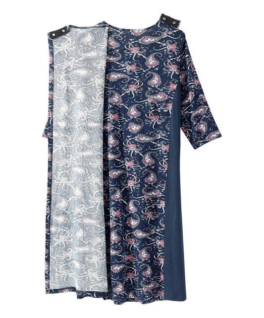 Women's Stylish Color Block Open Back Dress - Silverts 2