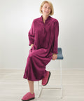 Women's Open Back Plush Nightgown with Zip Front - Silverts 1
