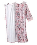 Women's Open Back V-Neck Lace Trim Nightgown - Silverts 4