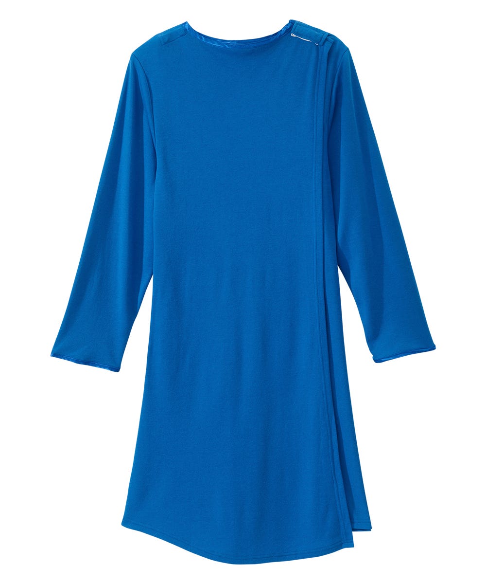 Women's Open Back Henley Nightgown - Silverts 28