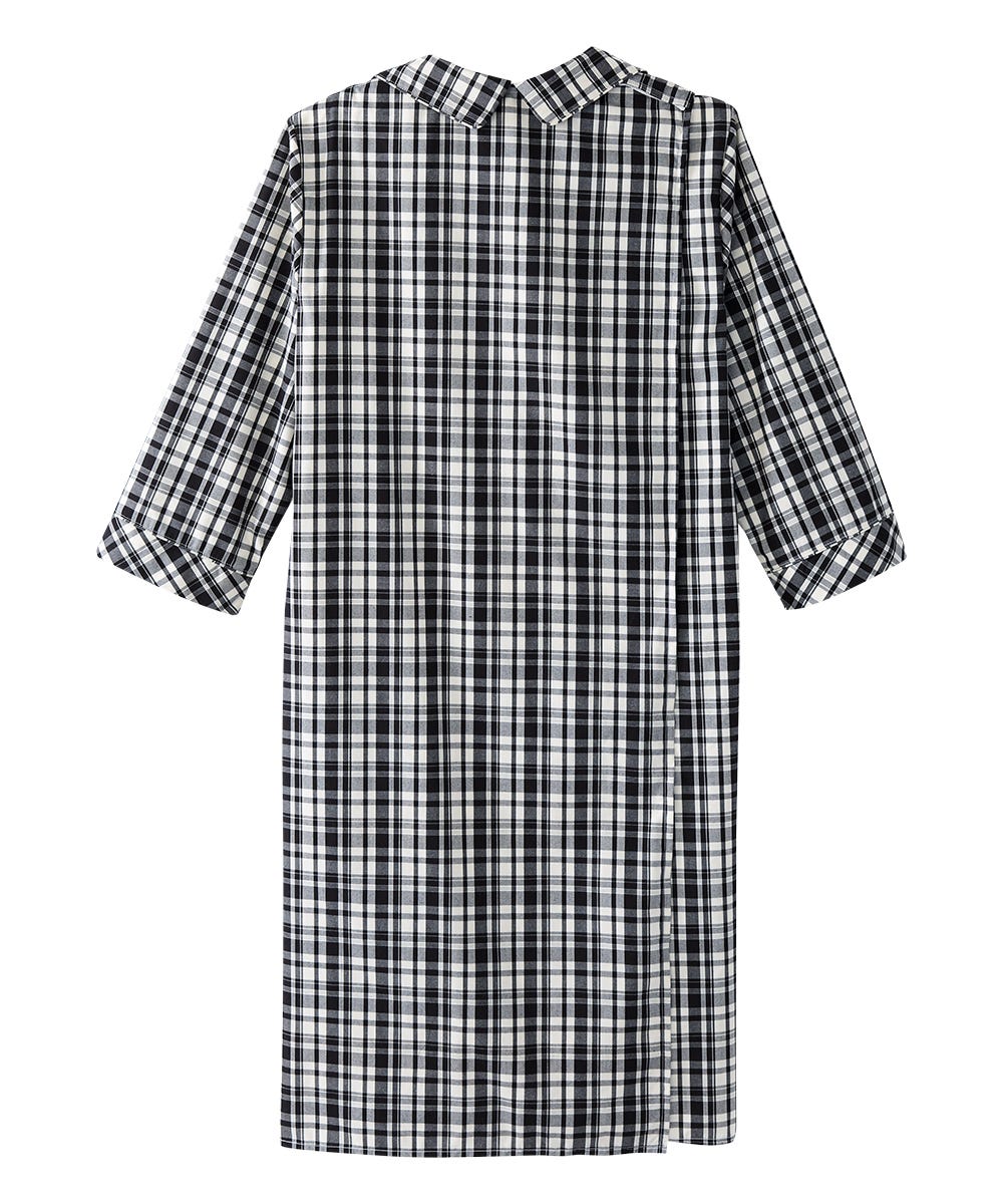Men's Open Back Collared Nightgown - Silverts 13