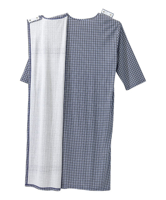 Men's Open Back Henley Nightgown - Silverts 2