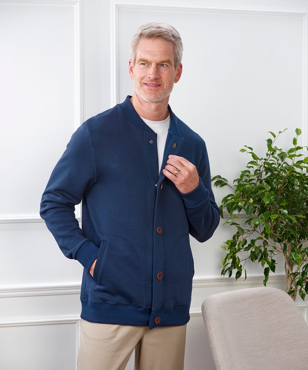 Men's Magnetic Button Front Cardigan Jacket - Silverts 15