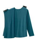 Women's Open Back 3-Button Front Embroidery Top - Silverts 6