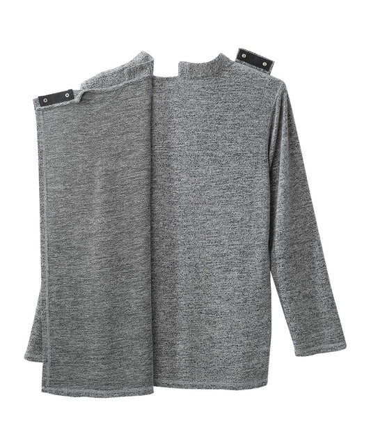 Men's Open Back Long Sleeve Henley Shirt - Silverts 2
