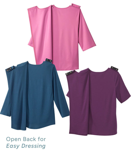 Women's Open Back Top Basics Bundle - 3 Styles - Silverts 2