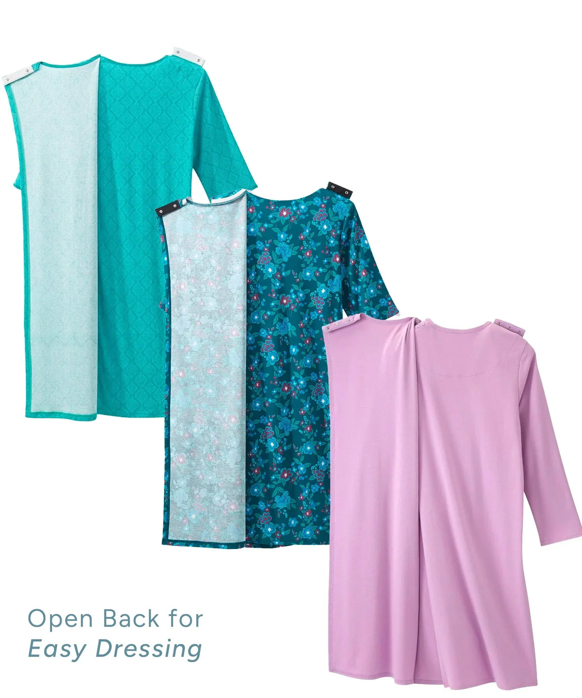 Women's Open Back Best Sellers Nightgown Bundle - 3 Styles - Silverts 2