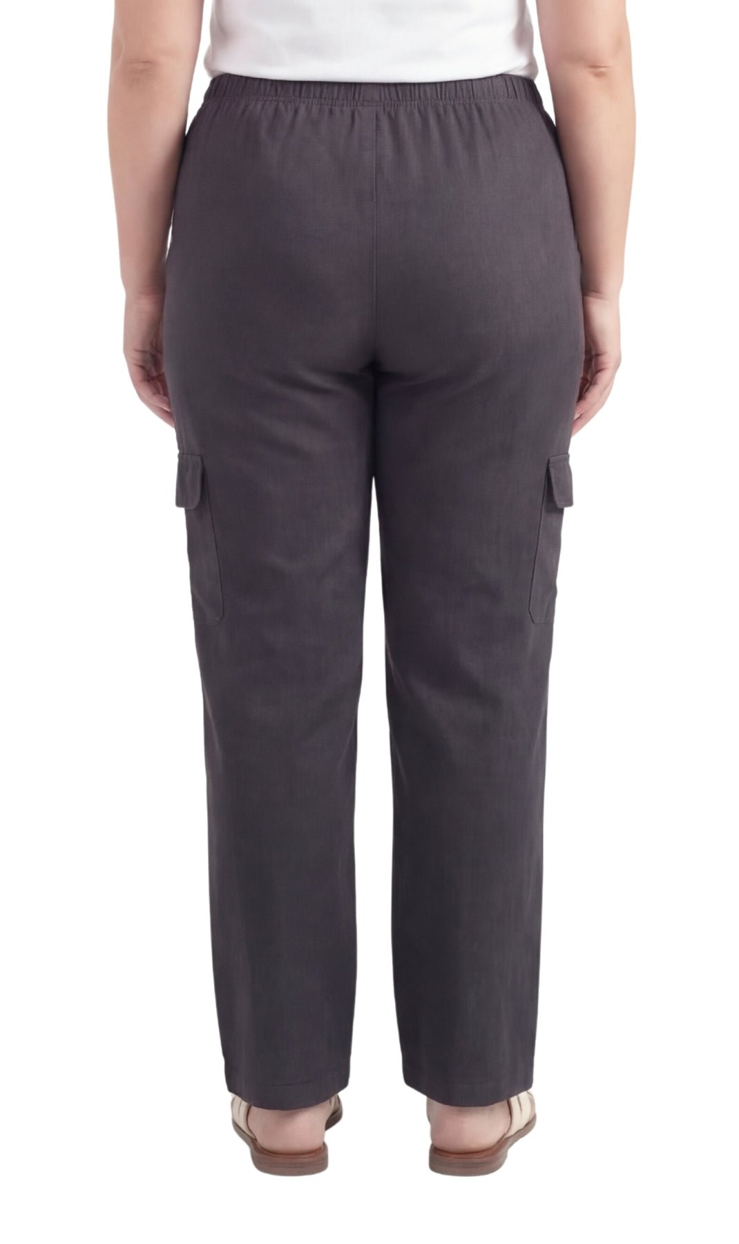 Women's Lightweight Elastic Stretch Waist Casual Denim Pull-on Cargo Pants - Silverts 2