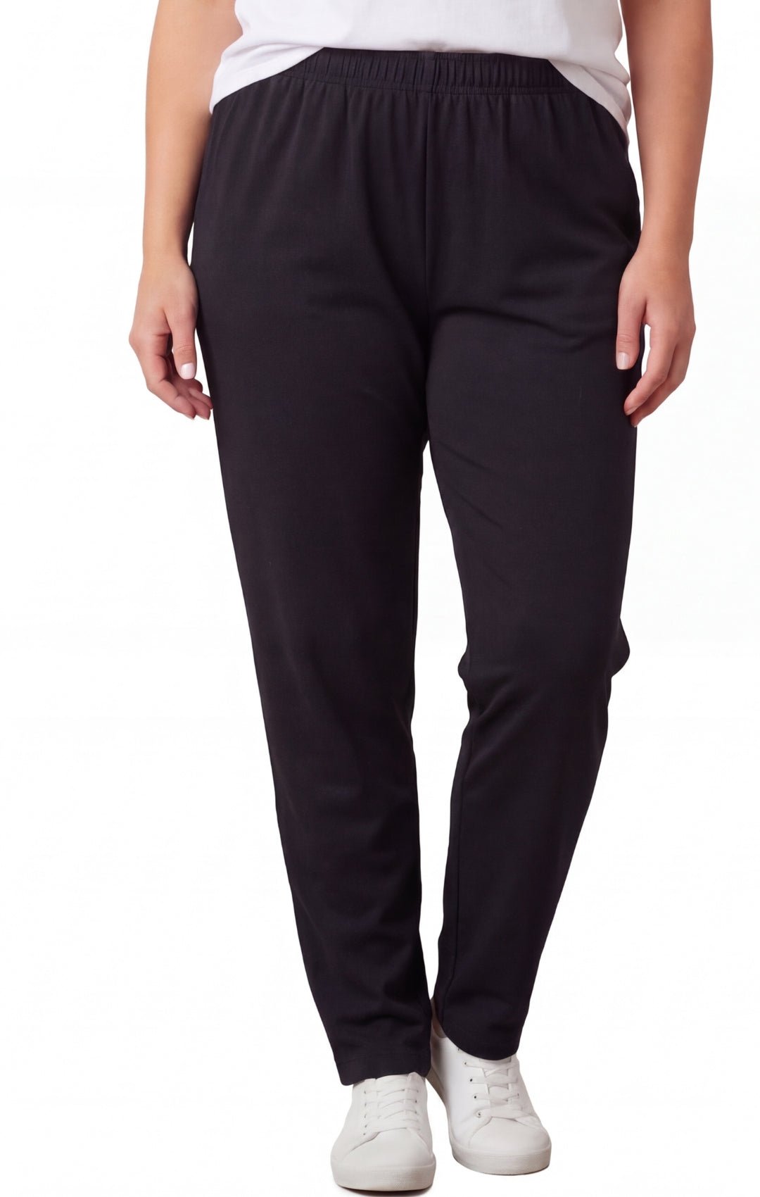 Women's Premium Cotton Stretch High-Waisted Black Leggings - Dressy Comfort in an Everyday Essential - Silverts 1