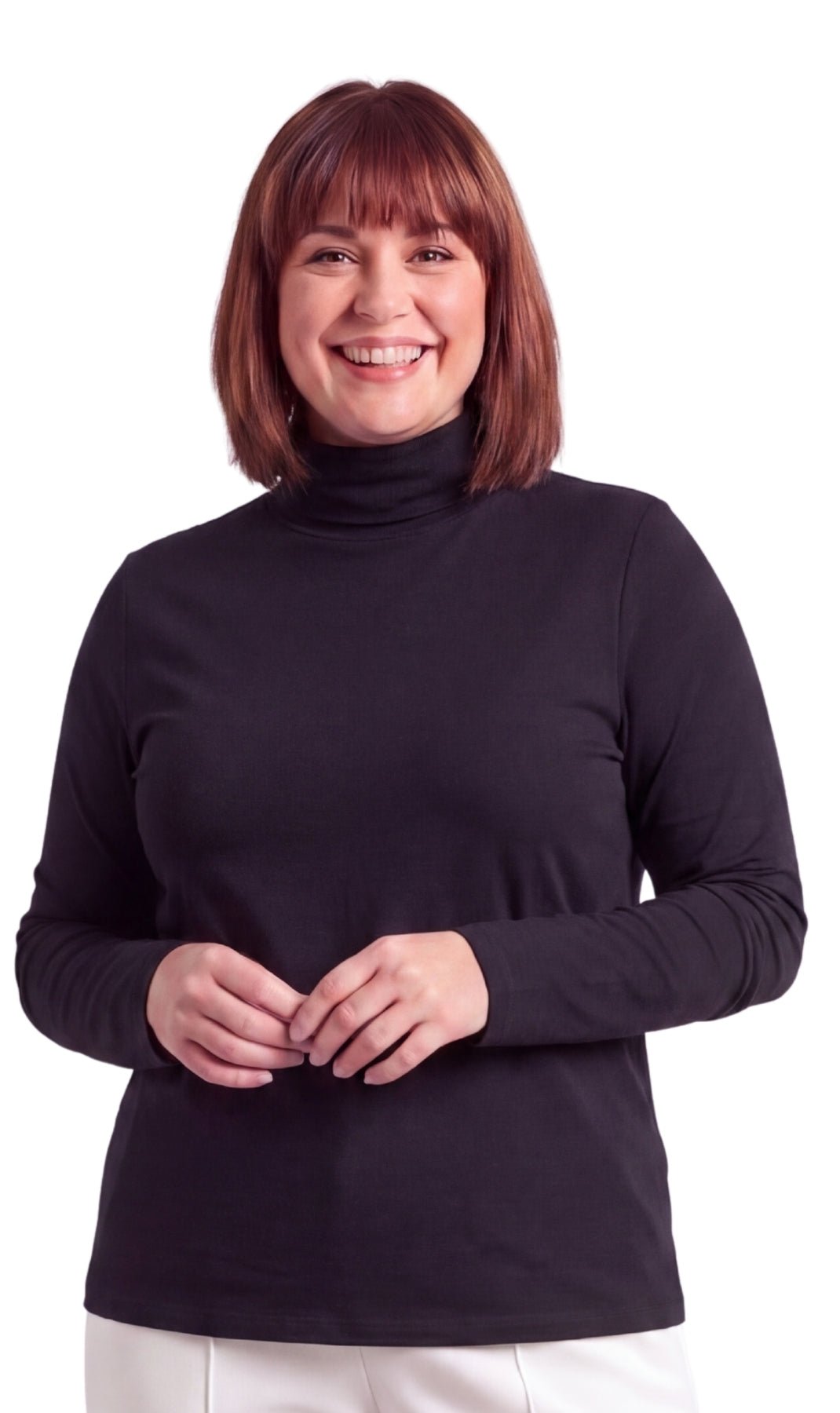 Women's Relaxed fit Long Sleeved Turtleneck Top - Silverts 1