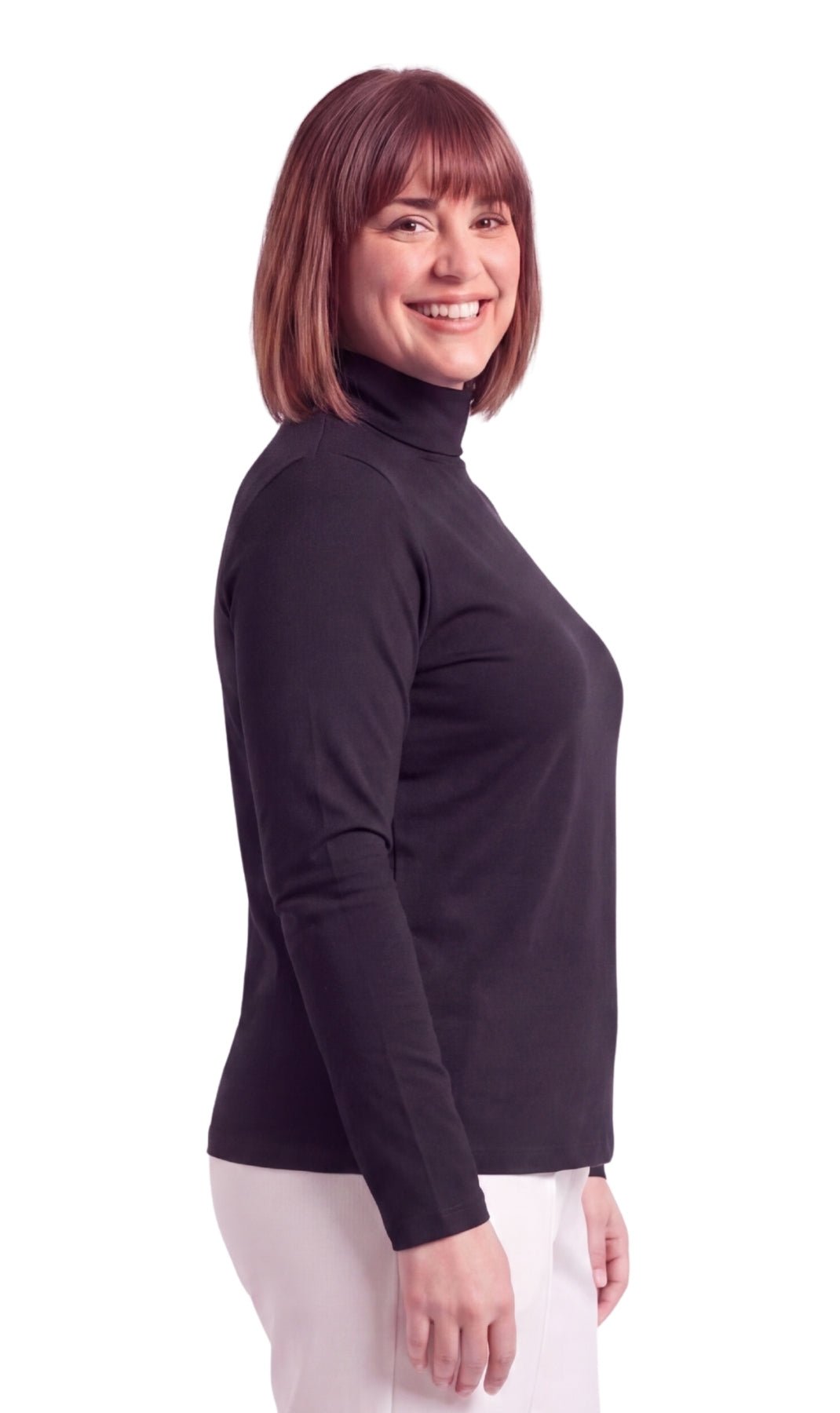 Women's Relaxed fit Long Sleeved Turtleneck Top - Silverts 3