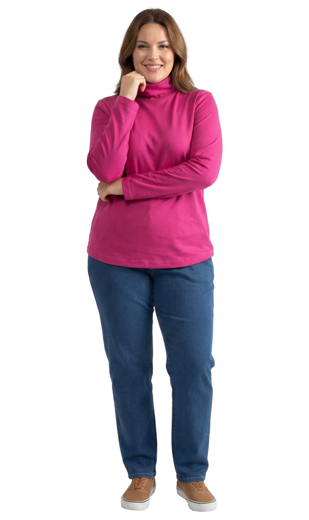 Women's Relaxed fit Long Sleeved Turtleneck Top - Silverts 8