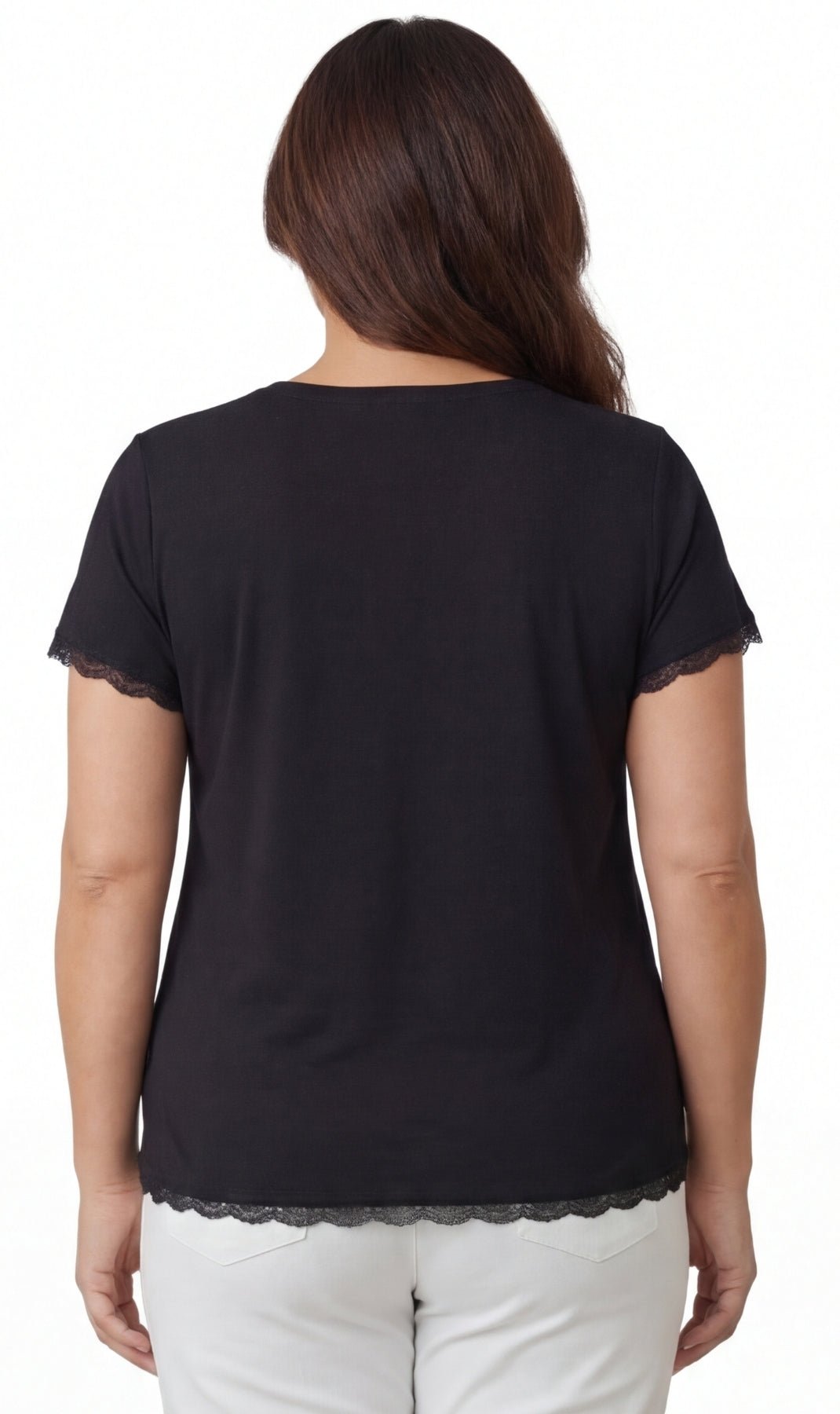 Women's V-neck Short Sleeve Tshirt with A Three Button Placket - Silverts 2