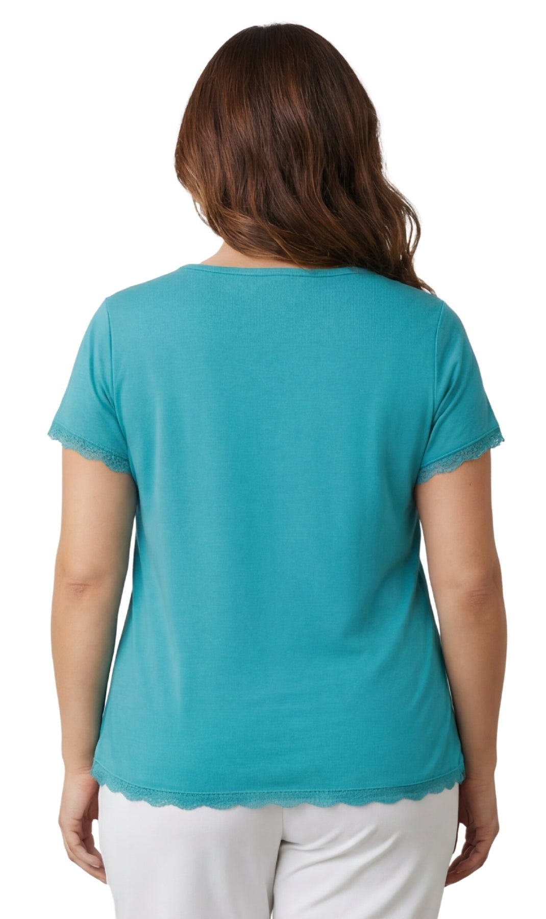 Women's V-neck Short Sleeve Tshirt with A Three Button Placket - Silverts 6