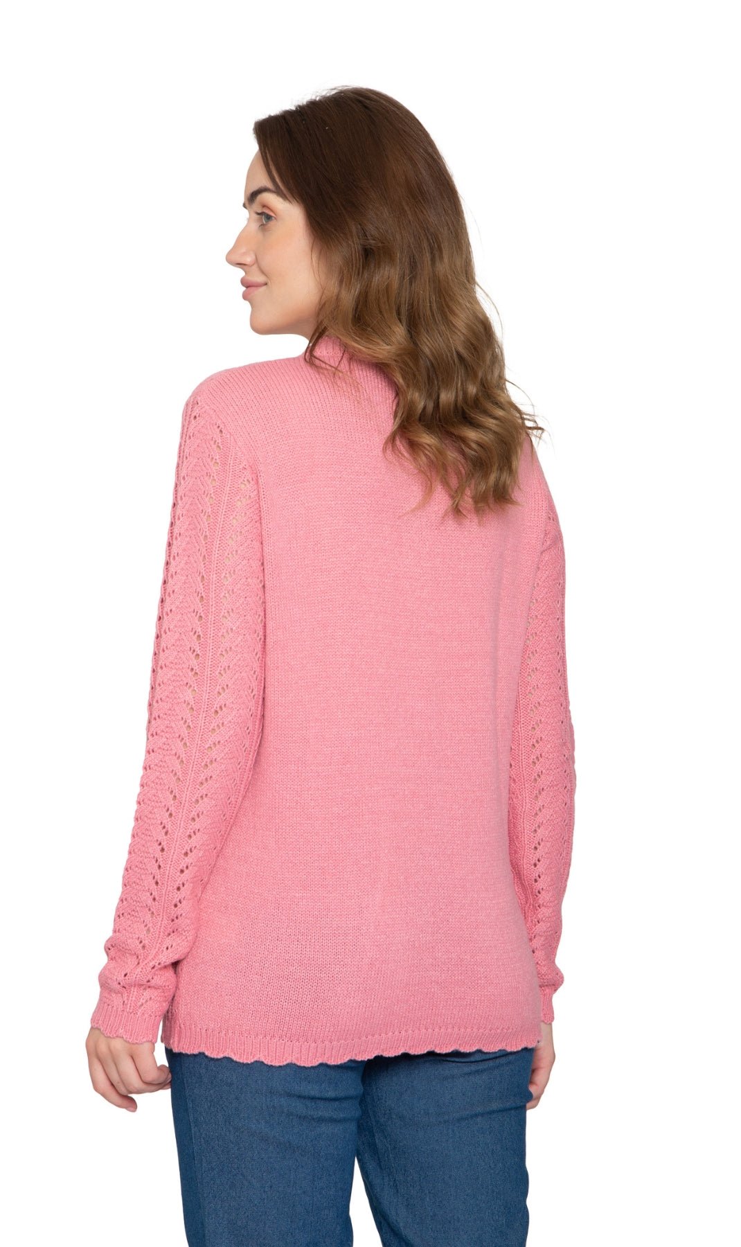 Women's Button Front Crochet Pointelle Cardigan with Pockets - Silverts 14