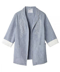 Women's Embroidered Linen Blazer - Silverts 7