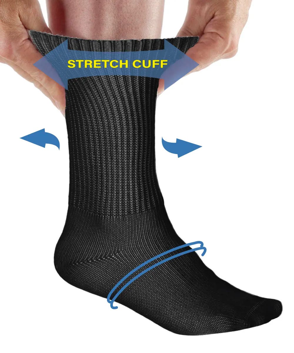 Womens & Mens Simcan® Comfort Diabetic Sock - Silverts 28