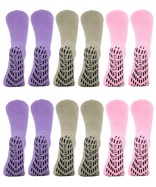 Unisex Hospital Slipper-Grip Socks - 6 Pack - Clearance - Silverts 1