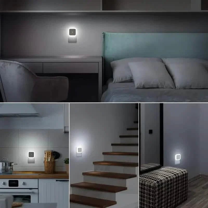 2-Pack: LED Night Light, Plug-in Wall Sconce with Auto Dusk to Dawn Sensor - Silverts 5