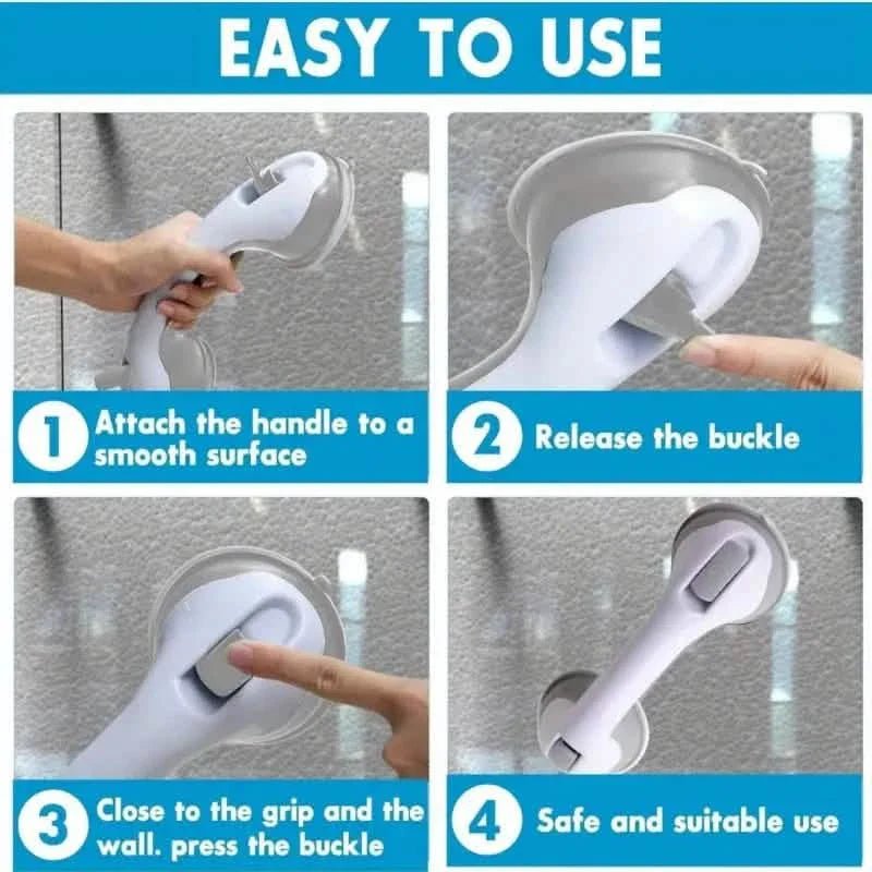 2-Pack: Shower Handle Grab Bars For Bathtubs And Showers - Silverts 3