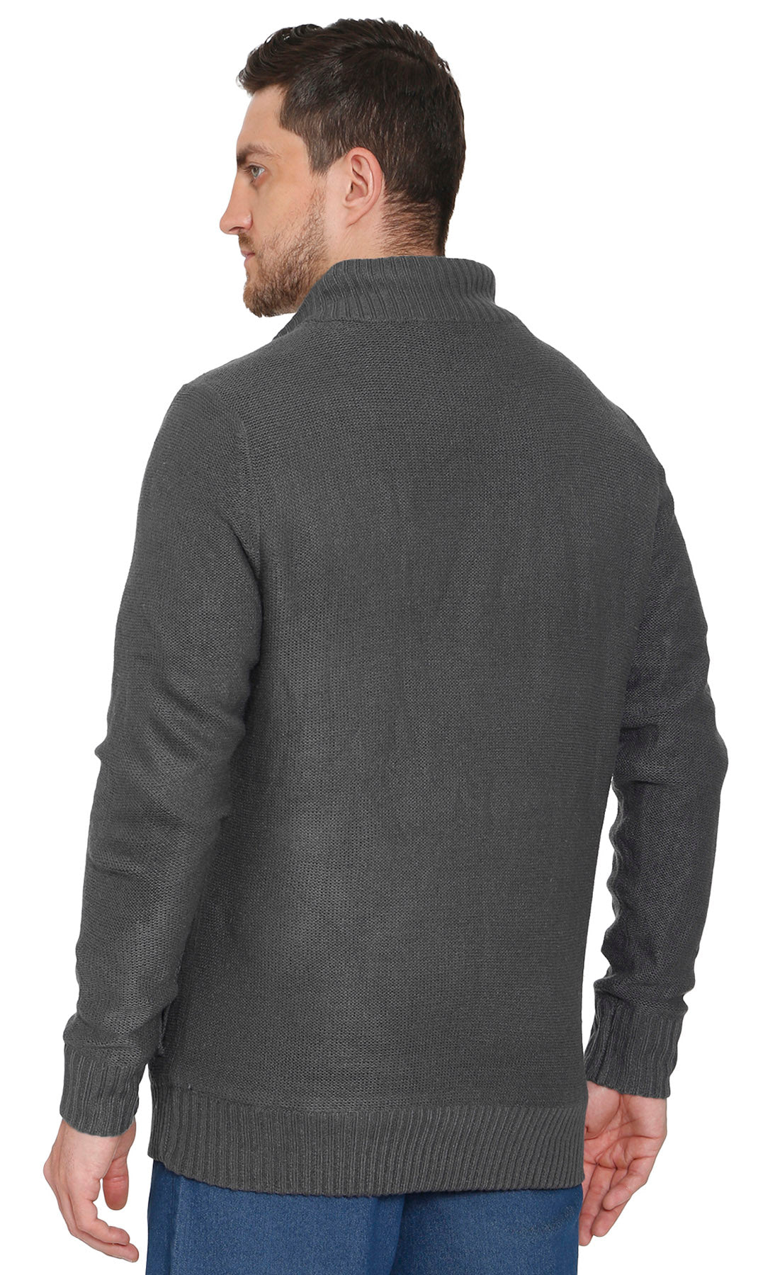 Mens Sherpa Fleece Lined Zip Front Sweater Jacket - Silverts 2