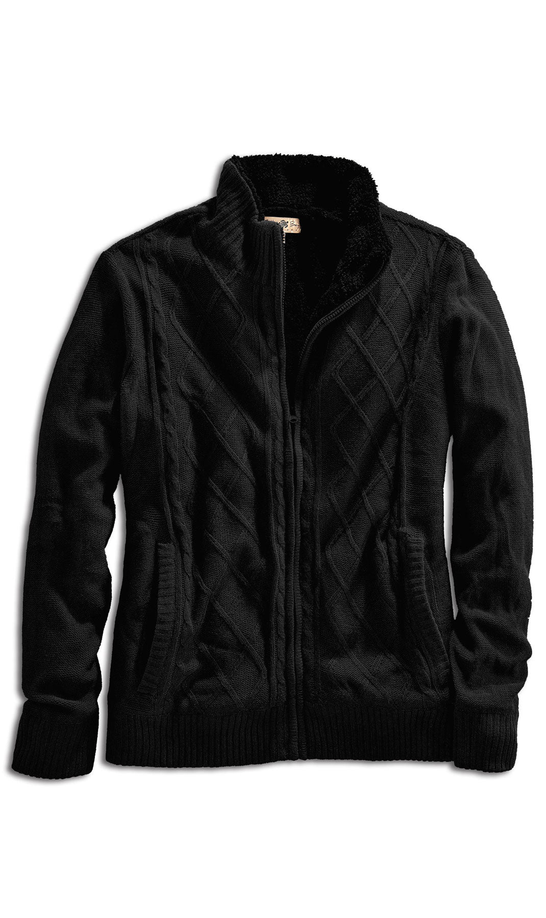 Mens Sherpa Fleece Lined Zip Front Sweater Jacket - Silverts 15