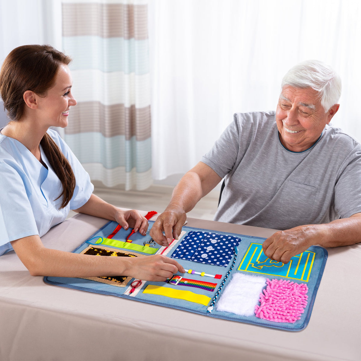 Fidget Blanket for Adults with Dementia & Alzheimer's, sensory activities for dementia patients - Silverts 4